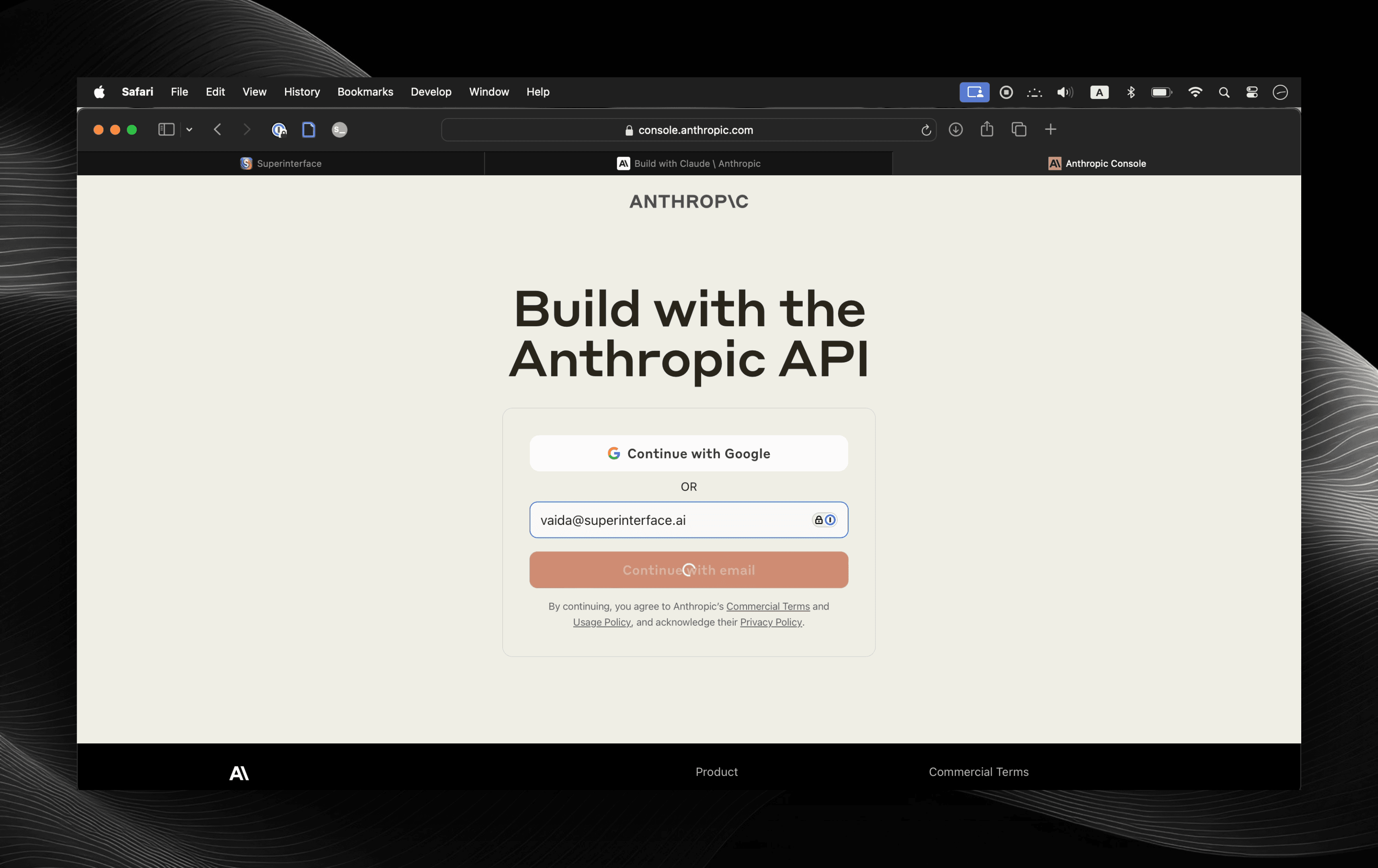 Anthropic signup.